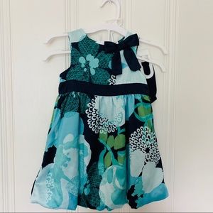 Teal and blue bubble hem toddler dress